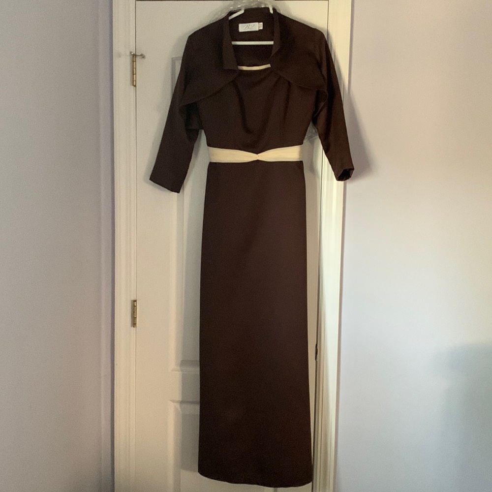 Brown bridesmaid dress with jacket
